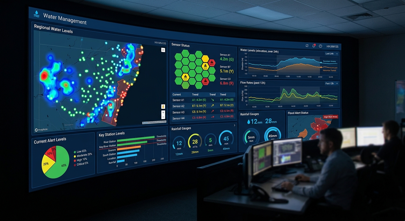 IoT water monitoring dashboard real-time data